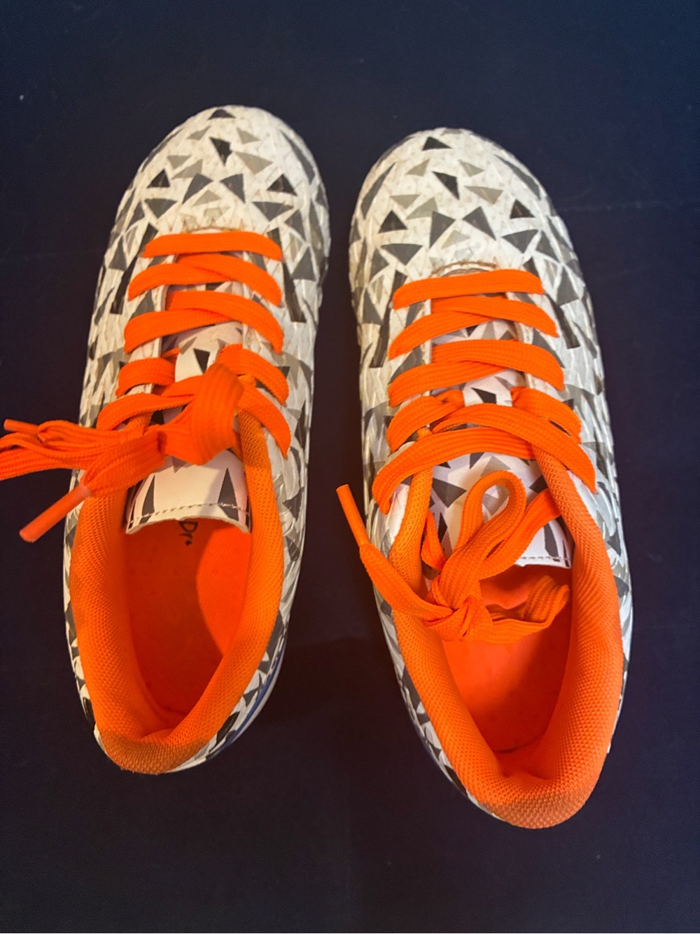Kids White & Orange Soccer cleats